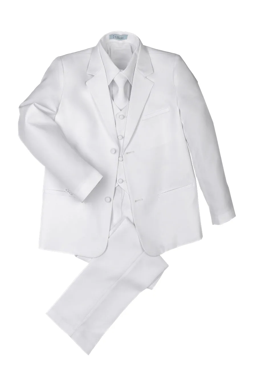 "Mason" Kids White Suit (5-Piece Set)