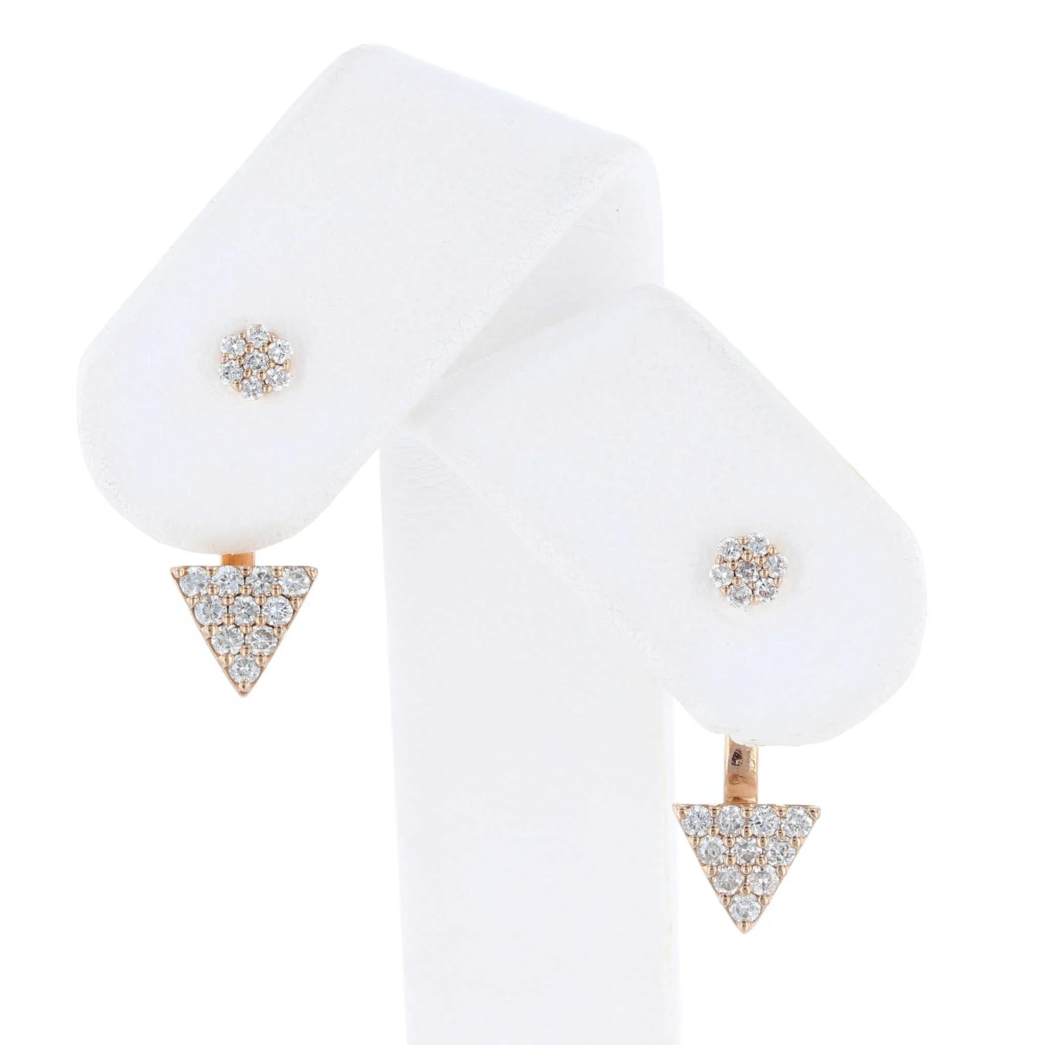 Rose Gold Triangle Drop Earrings