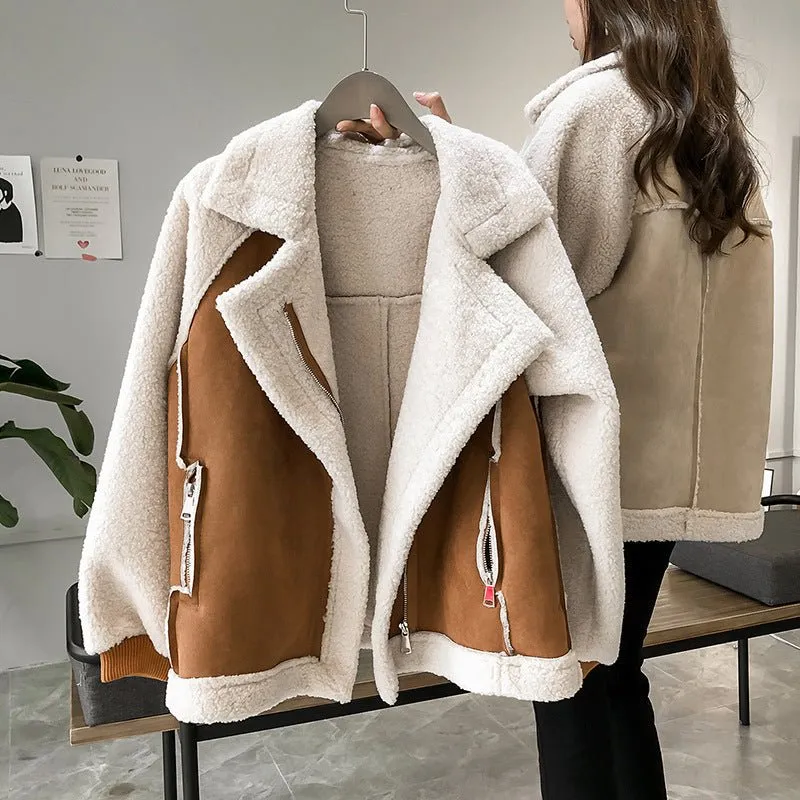 Shearling Zip-Up Jacket