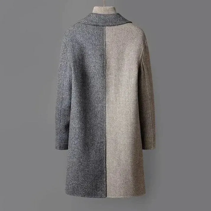 Two-Tone Wool Overcoat