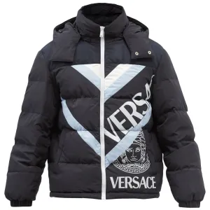 Versace Logo Print Down Jacket