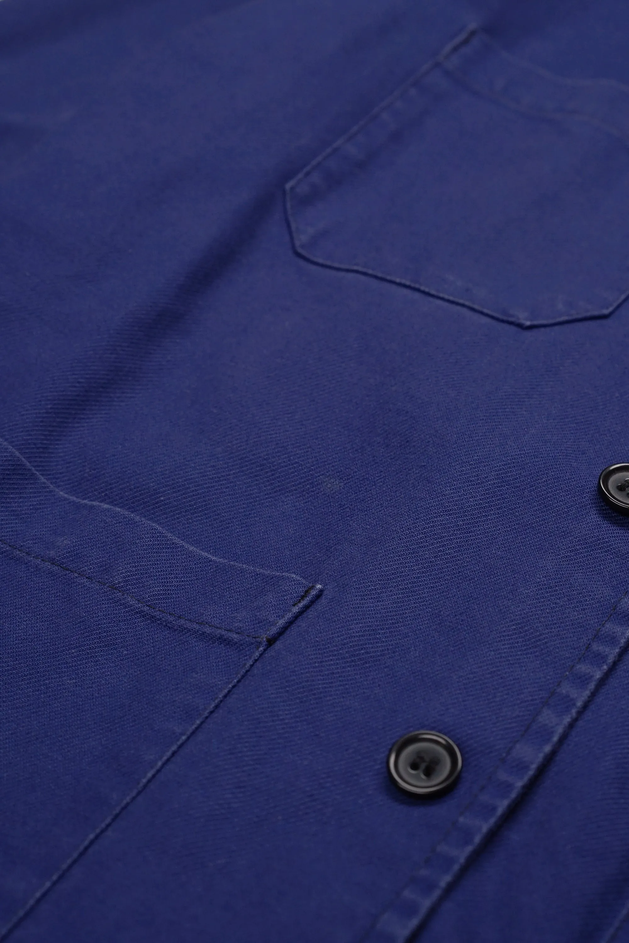 Vetra Blue Cotton Workwear Nehru Collar Jacket