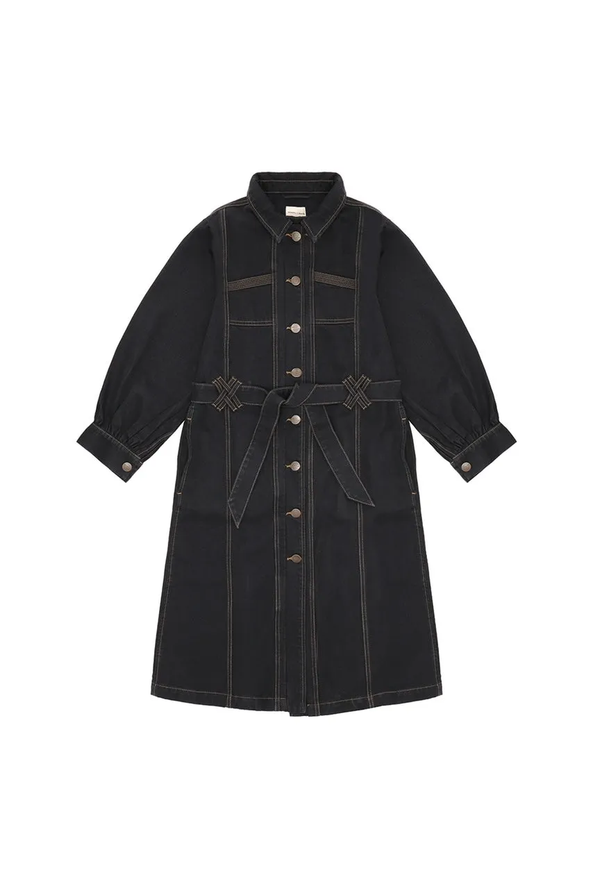 Willow Trench in Black Denim