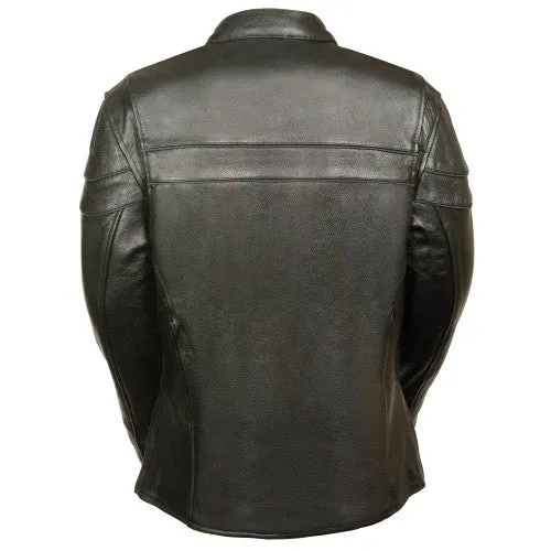 Women leather motorcycle jackets 8011