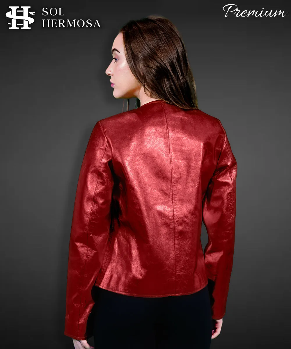 Women's Genuine Leather Jacket - Hestia