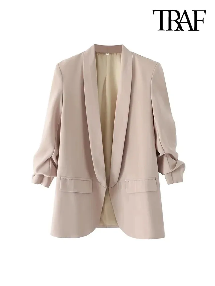 Women's Office Wear Open Blazer Fashion Designer Jackets