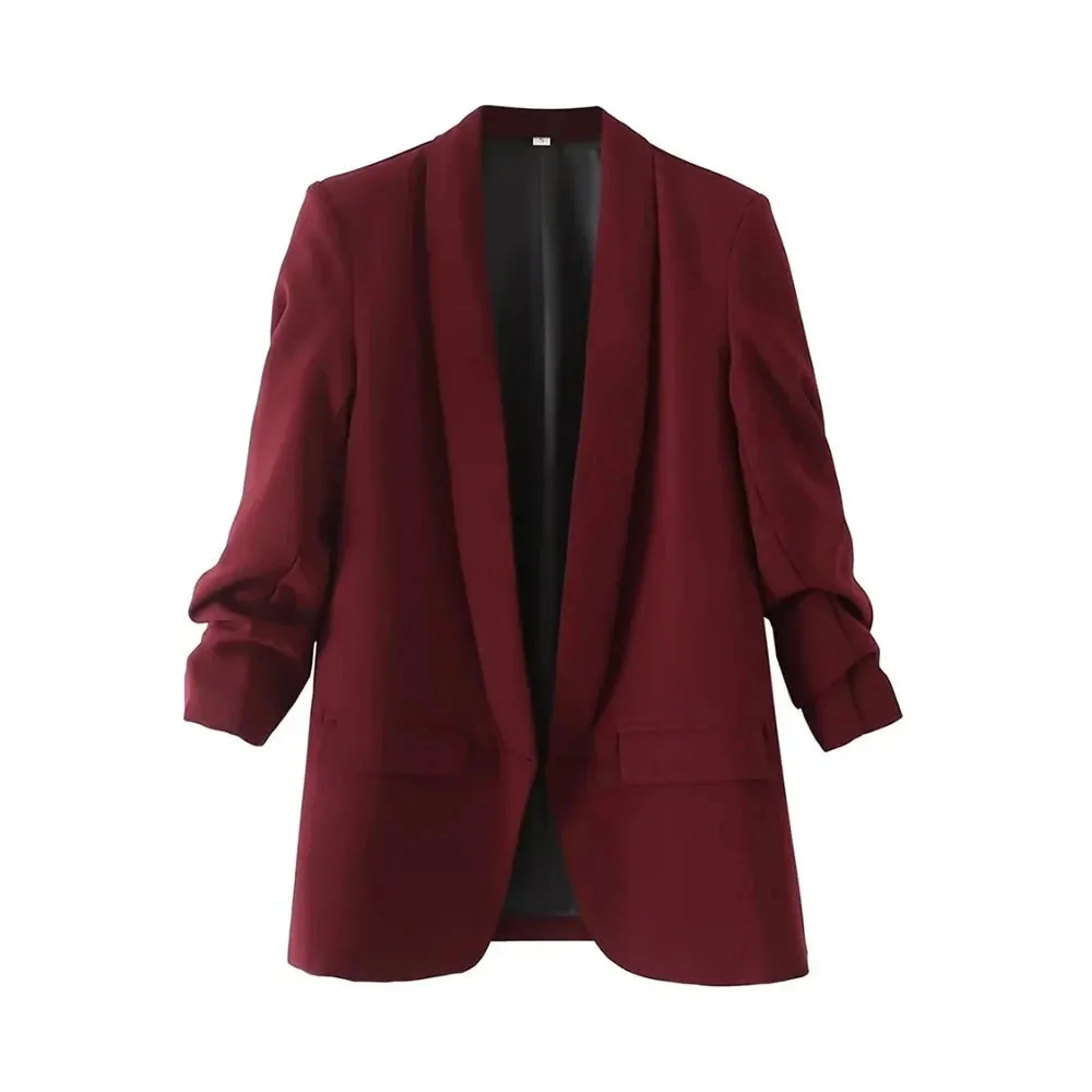 Women's Office Wear Open Blazer Fashion Designer Jackets