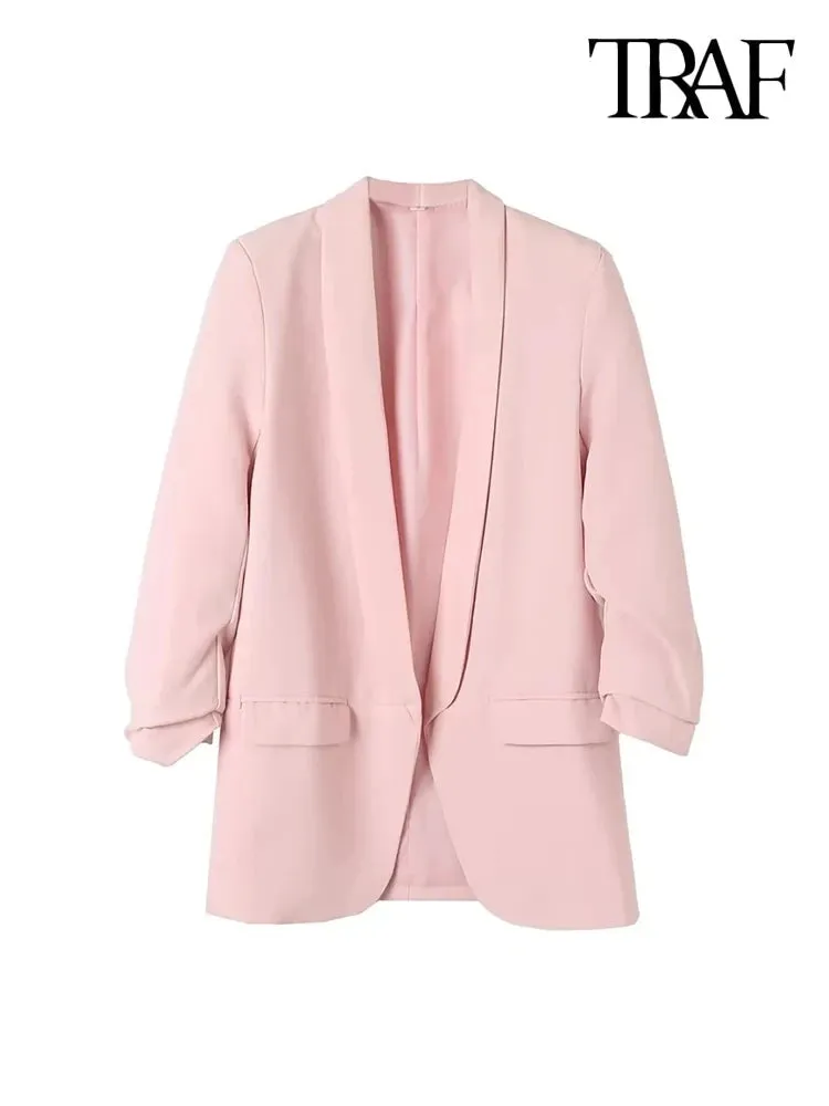 Women's Office Wear Open Blazer Fashion Designer Jackets