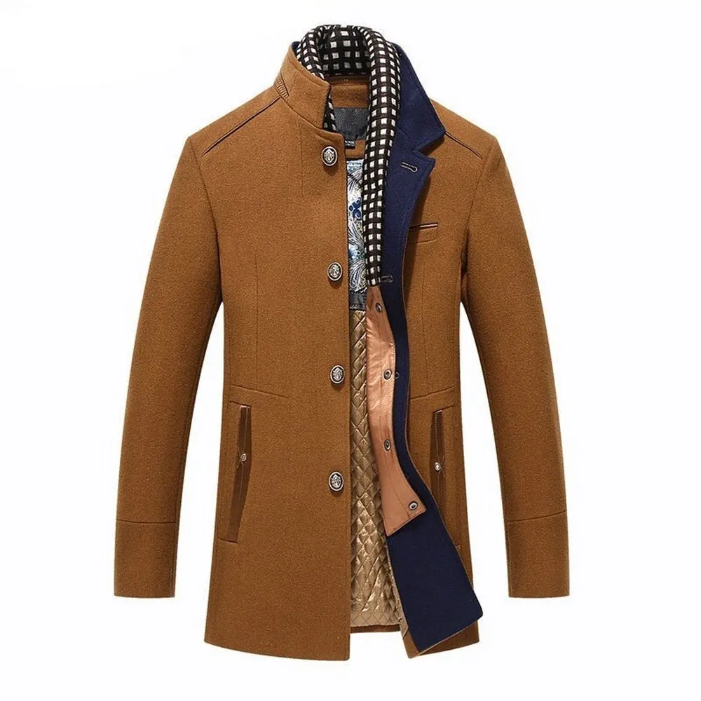 Wool Slim Fit Coat For Men