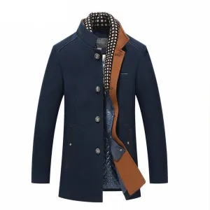 Wool Slim Fit Coat For Men