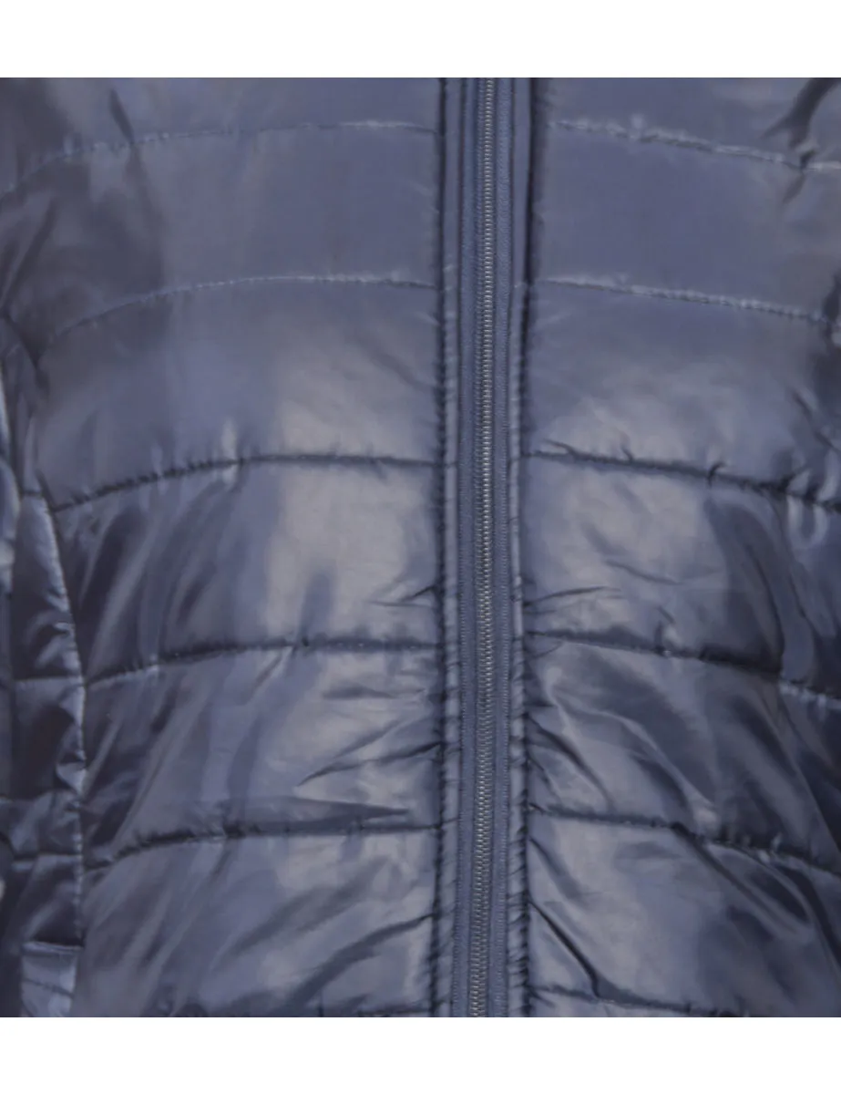 Zip-Front Navy Classic Puffer Jacket - L